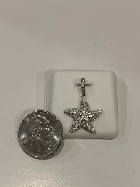 Sterling Silver .925 & Moissanite 1.50 CTW Starfish Pendant - Picture 8 of 10